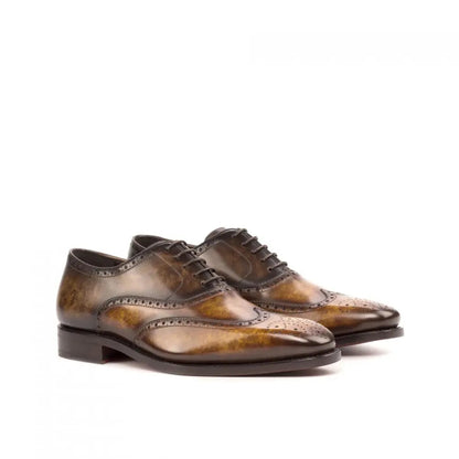 Premium Tabbacco Texture In Full Brogue Shoes