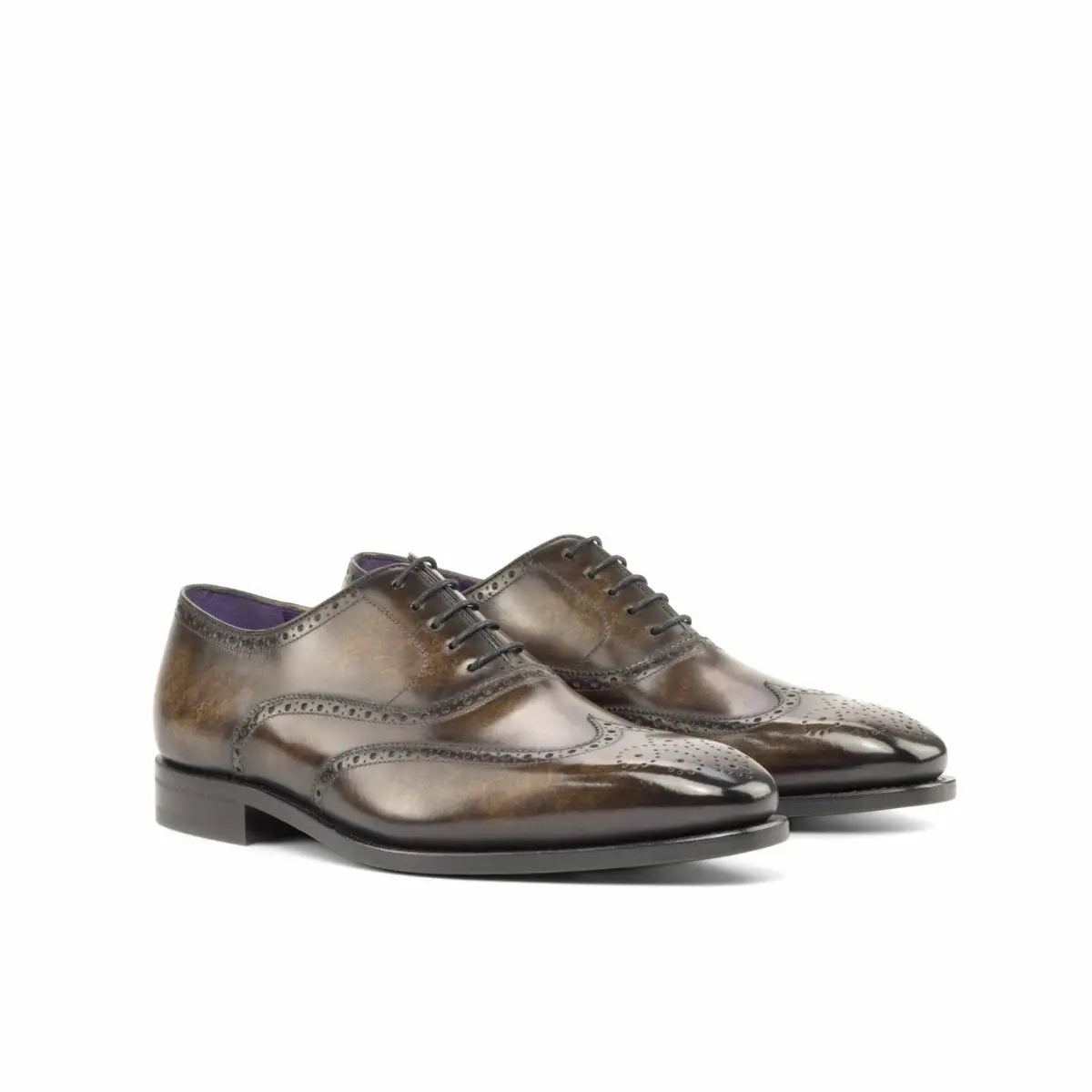 Marble Shade Texture Wingtip Premium Brogue Shoes