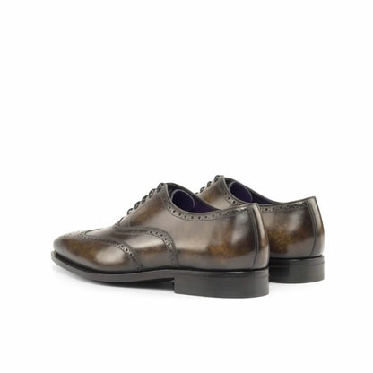 Marble Shade Texture Wingtip Premium Brogue Shoes