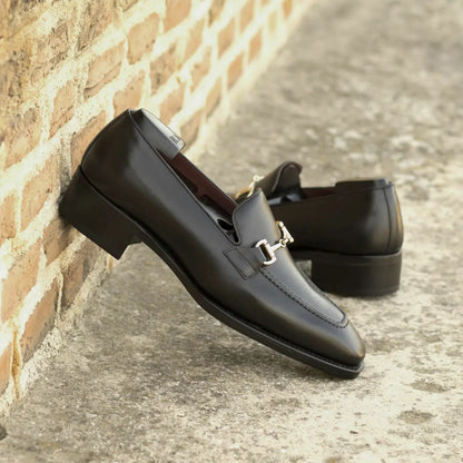 Christopher Premium Black Horse-Bit Loafer