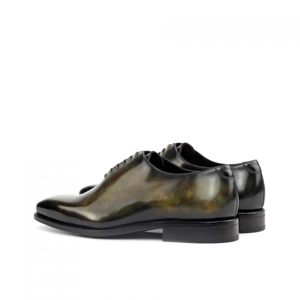 Antique Texture Black Tone Leather Brogue Wholecut Derby Shoe