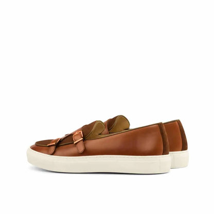 Daniel Tan Leather Suede Monk Strap Low Top Sneaker