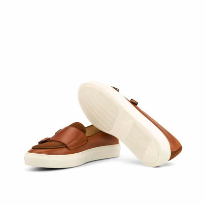 Daniel Tan Leather Suede Monk Strap Low Top Sneaker