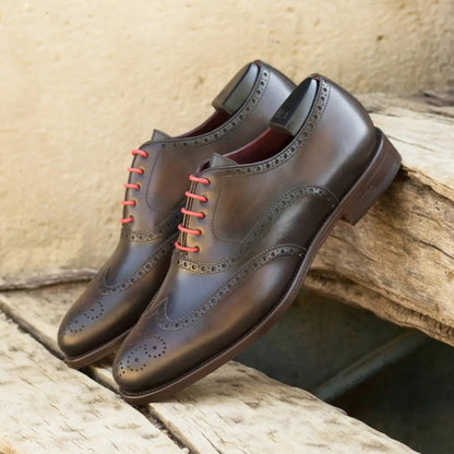 Coffee Wingtip And Black Calf Premium Brogue Shoes