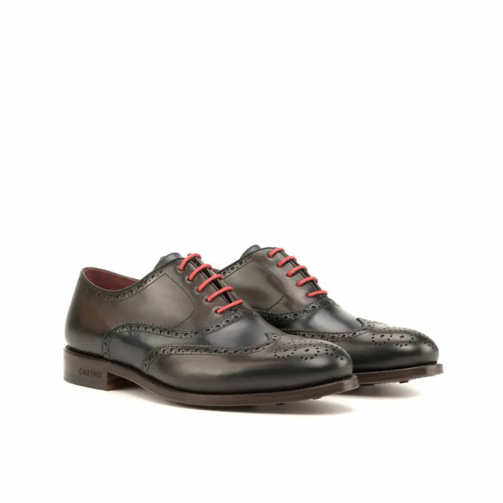 Coffee Wingtip And Black Calf Premium Brogue Shoes