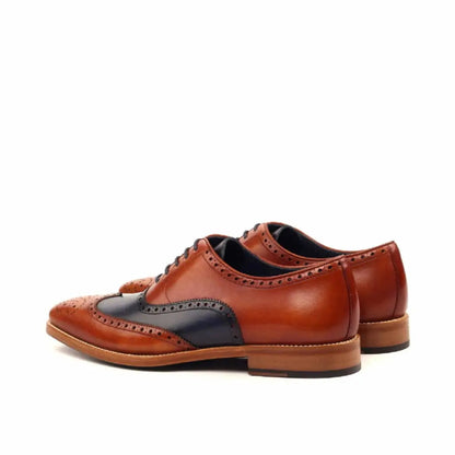 Adam Tan Brown Finished Crust Full Brogue Shoe For Men