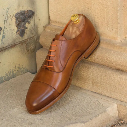 Martin Premium Tan Crust Leather Oxford Shoes