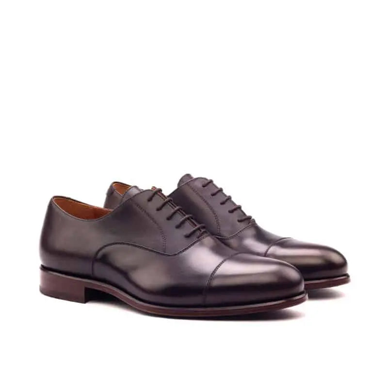 Dark Brown Classical Belmont Leather Oxford Shoes