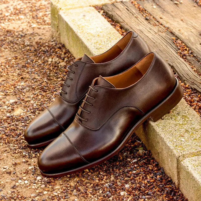 Dark Brown Classical Belmont Leather Oxford Shoes