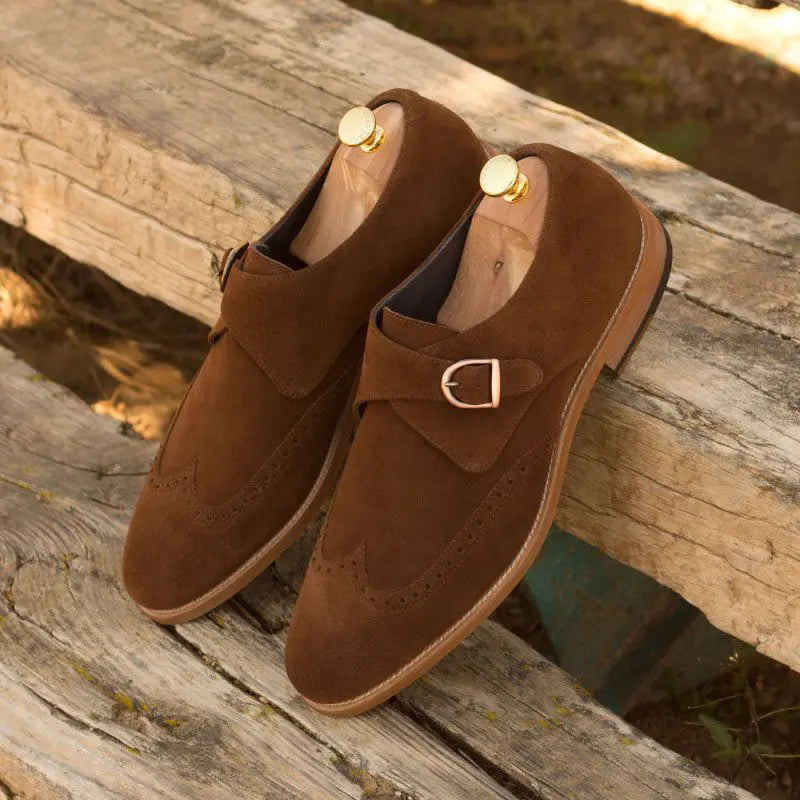 Oliver Full Brown Suede Single Strap Monk