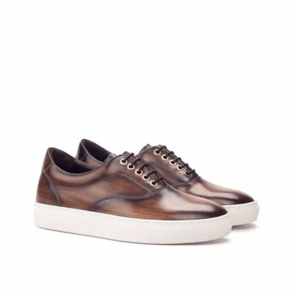 Daniel Cognac Wood Texture Sneakers