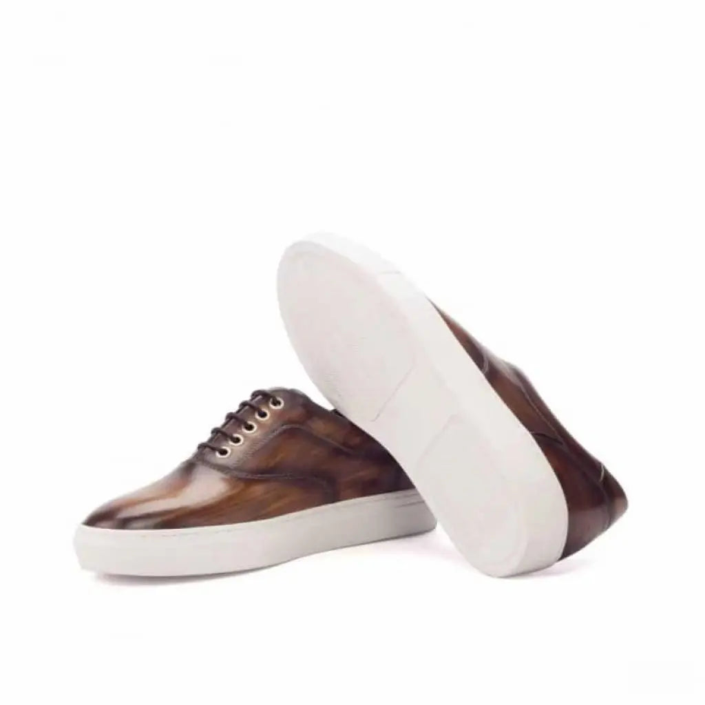 Daniel Cognac Wood Texture Sneakers