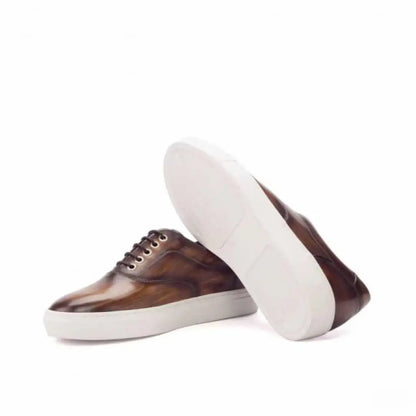 Daniel Cognac Wood Texture Sneakers