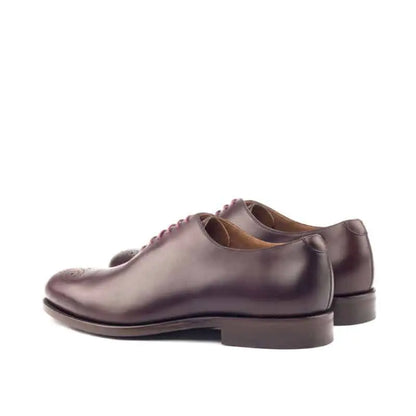 Dark Brown with Toe Design Leather Wholecut Derby Shoe