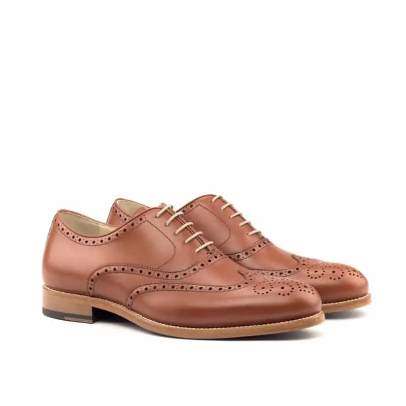 John Tan Round Toe Full Brogue Shoe For Men – DalGrand London