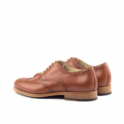 John Tan Round Toe Full Brogue Shoe For Men