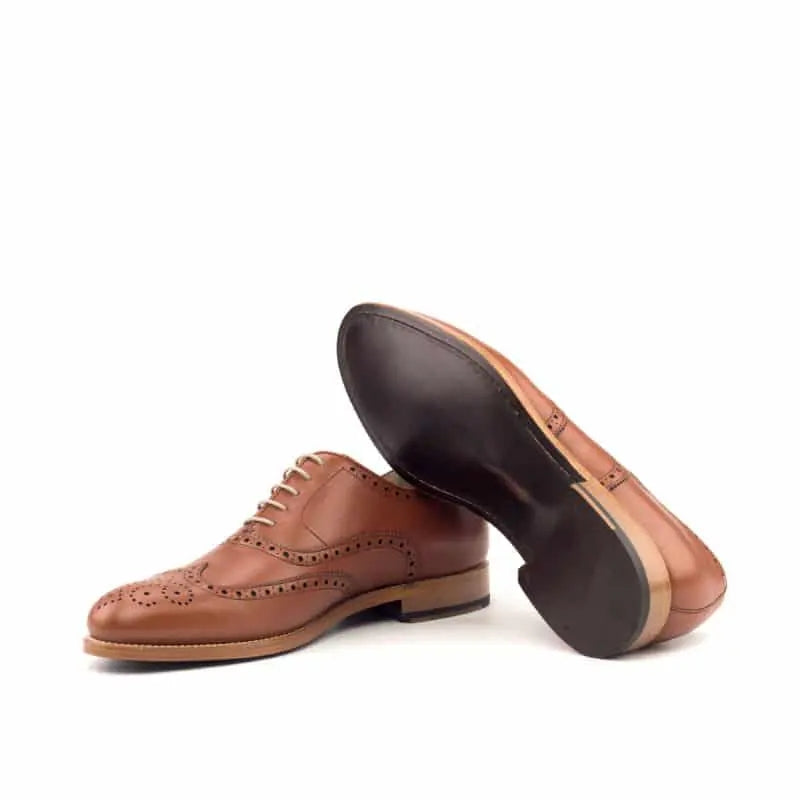 John Tan Round Toe Full Brogue Shoe For Men