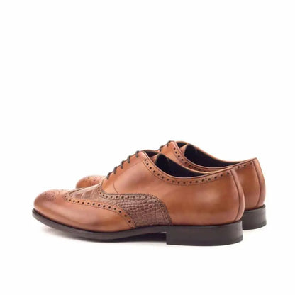 John Tan Croco Finished Crust Full Brogue Shoe For Men