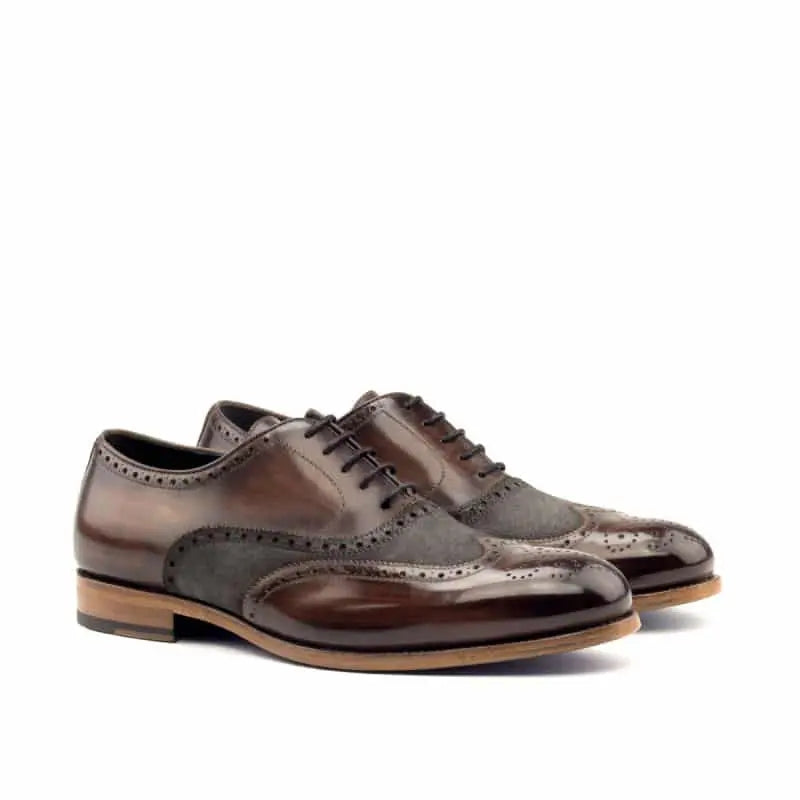 Martin Brown leather Grey Suede Full Brogue