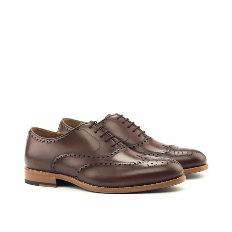 Brown Crust leather with Two Tone Shade Round Toe Premium Brogue Shoe