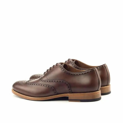 Brown Crust leather with Two Tone Shade Round Toe Premium Brogue Shoe