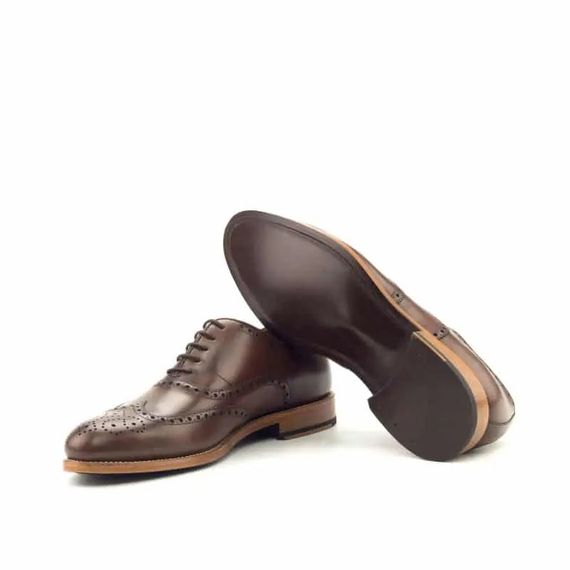 Brown Crust leather with Two Tone Shade Round Toe Premium Brogue Shoe