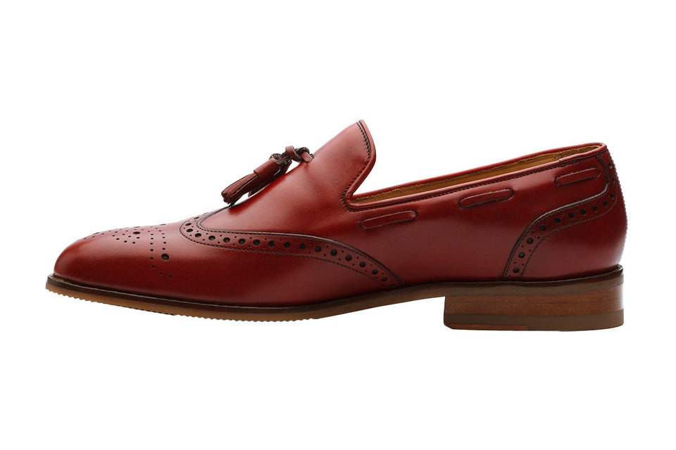 Luxury Burgundy Tassel Brogue Loafer