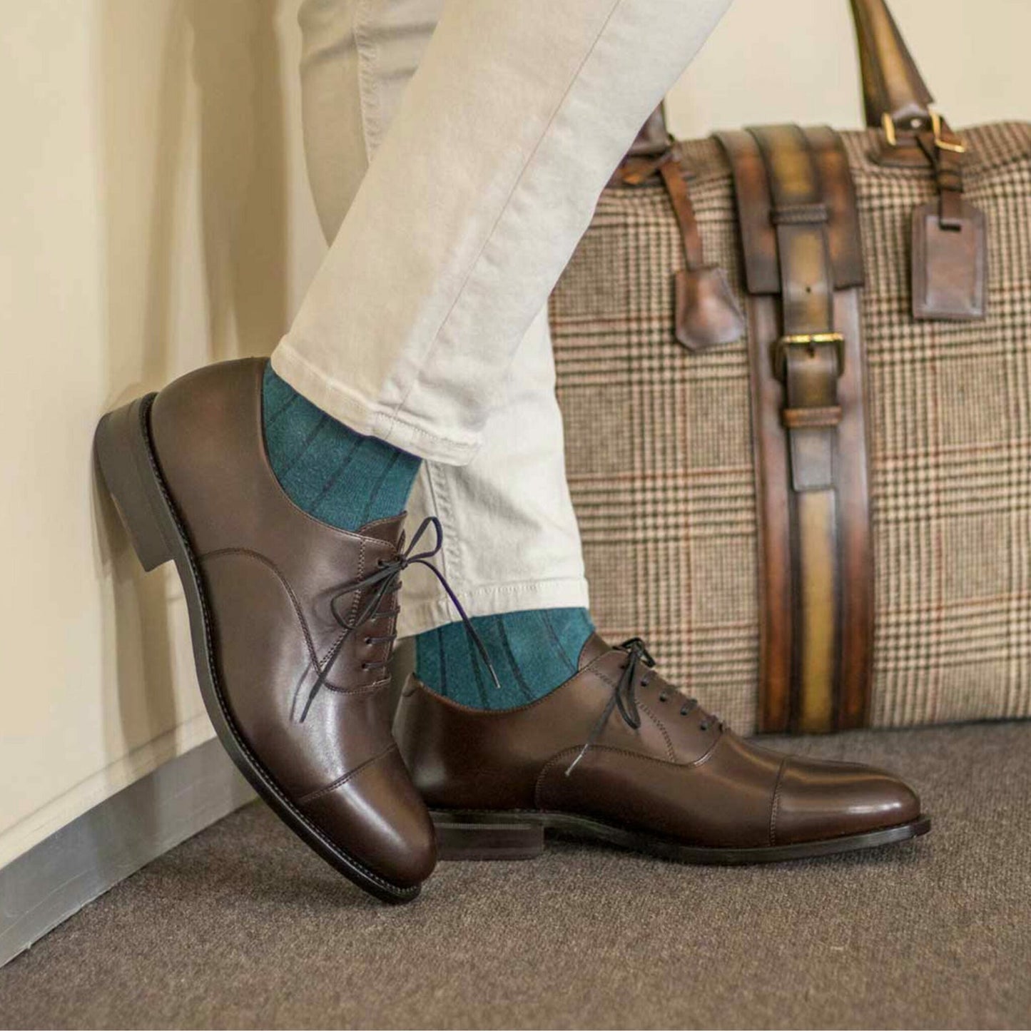 Exotic Brown Calf Belmont Leather Oxford Shoes