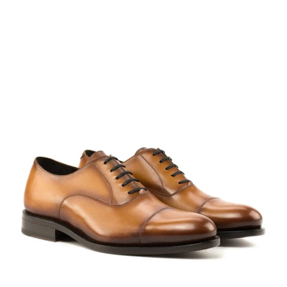 Premium Tan Calf Belmont Leather Oxford Shoes