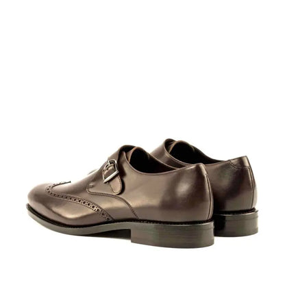 Wingtip Brown Box Calf Single Brogue Strap Monk