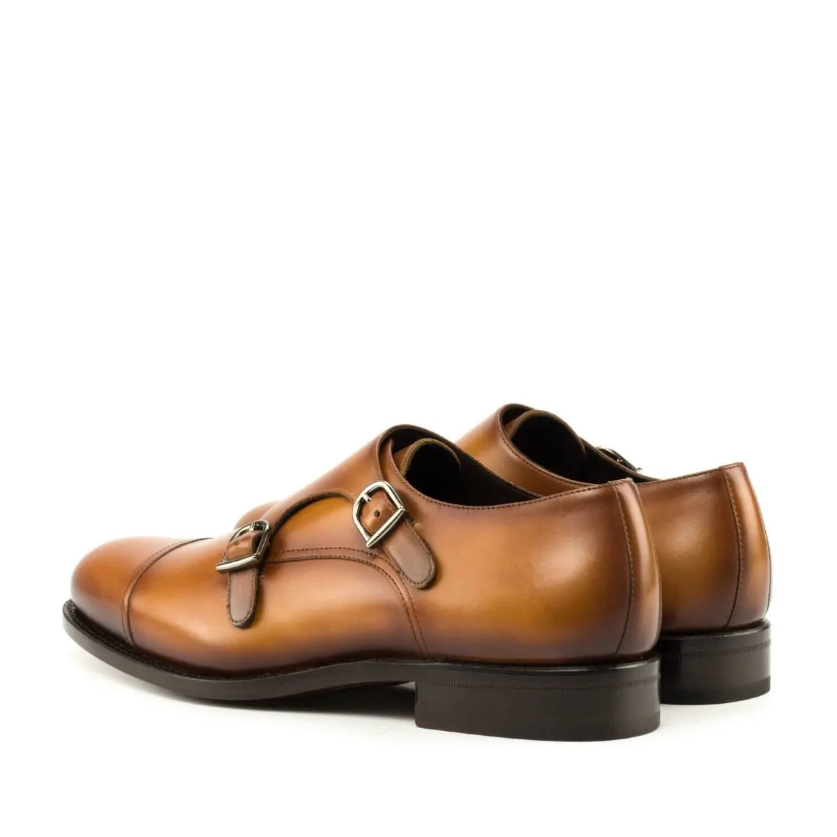 Oliver Luxury Tan Calf Cap Toe Double Strap Monk