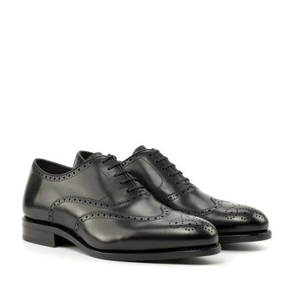 Premium Black Calf Wing-Tip Brogue Shoe