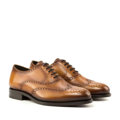 Premium Tan Calf Wing-Tip Brogue Shoe