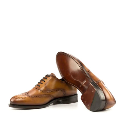 Premium Tan Calf Wing-Tip Brogue Shoe