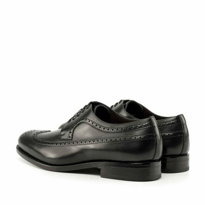 Black Calf Longwing Blucher  Brogue Shoe