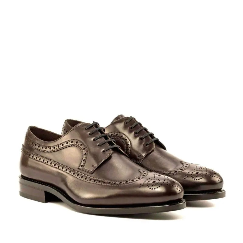 Brown Calf Longwing Blucher  Brogue Shoe