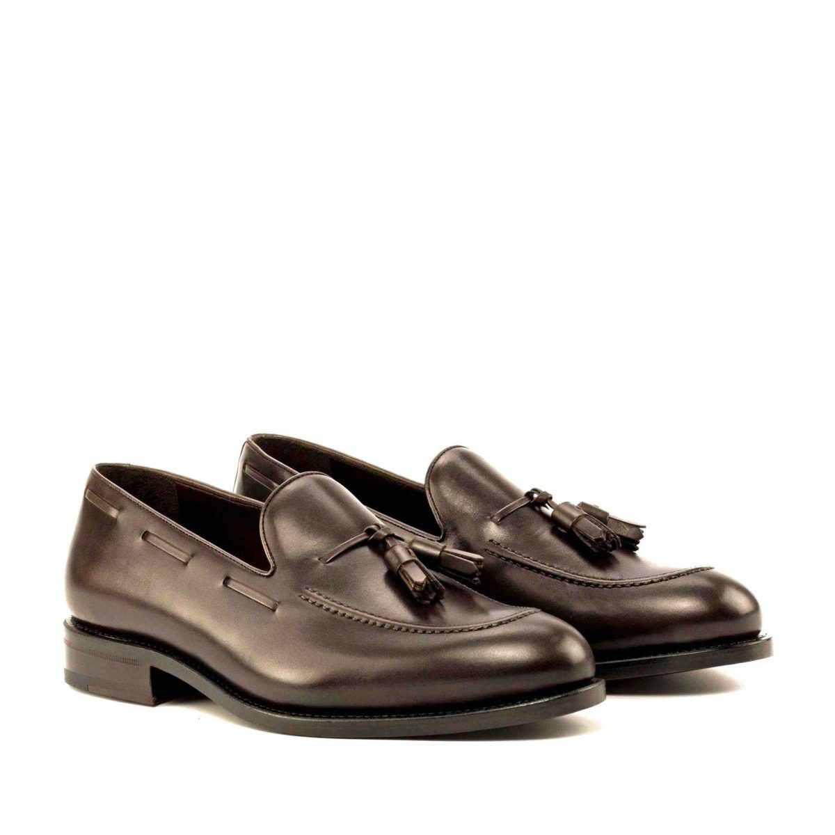 Classic Brown Box Calf Round Tassel Loafer