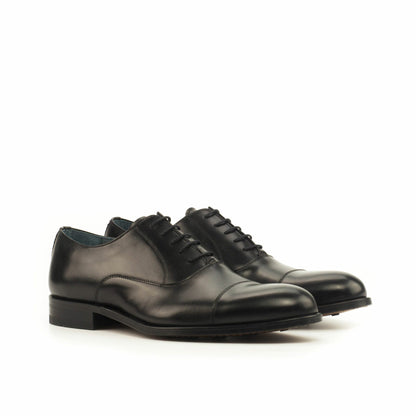 Black Premium Cap Toe Leather Oxford Dress Shoes