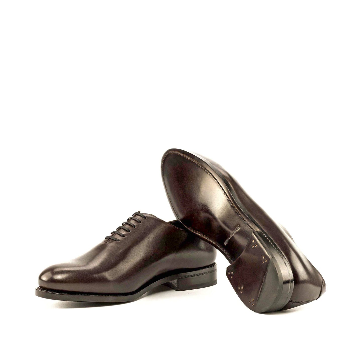 Brown Box Calf Leather Wholecut Derby Shoe