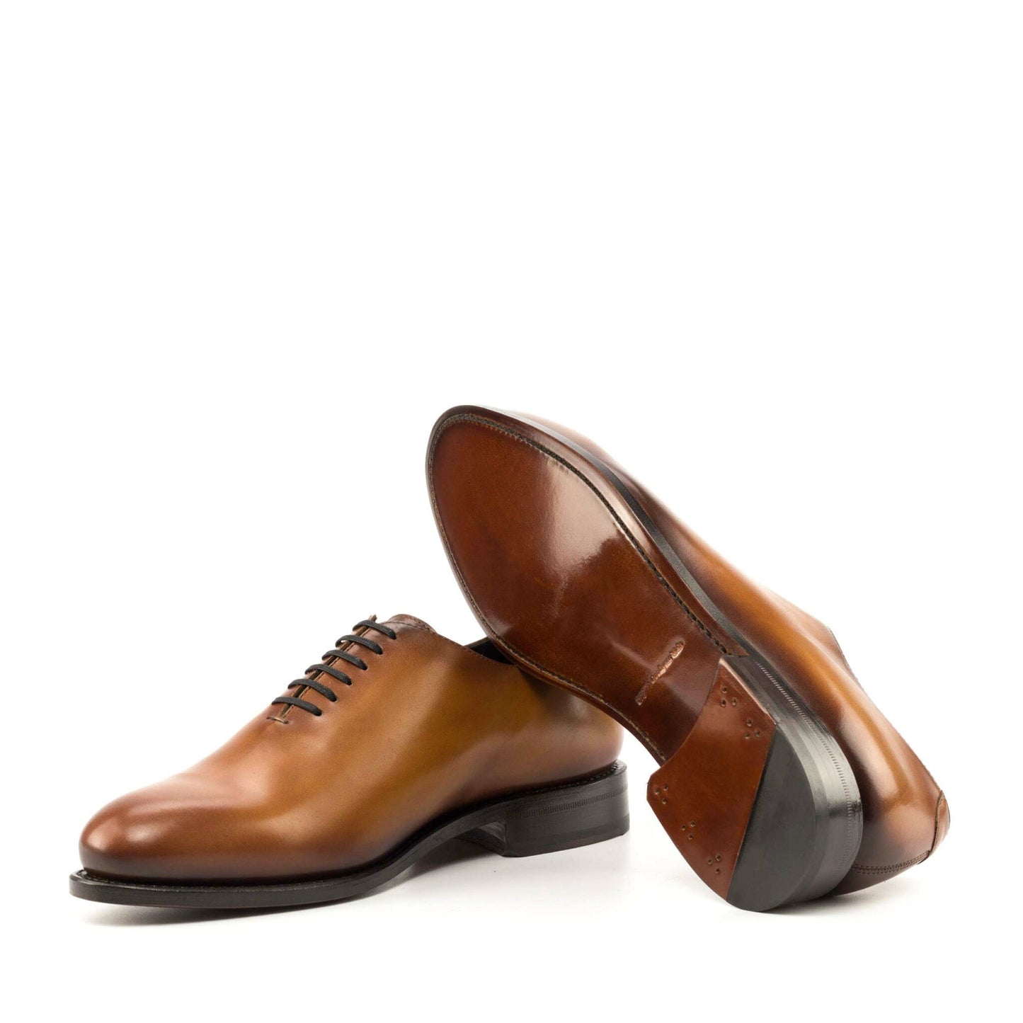 Premium Tan Calf Leather Wholecut Derby Shoe