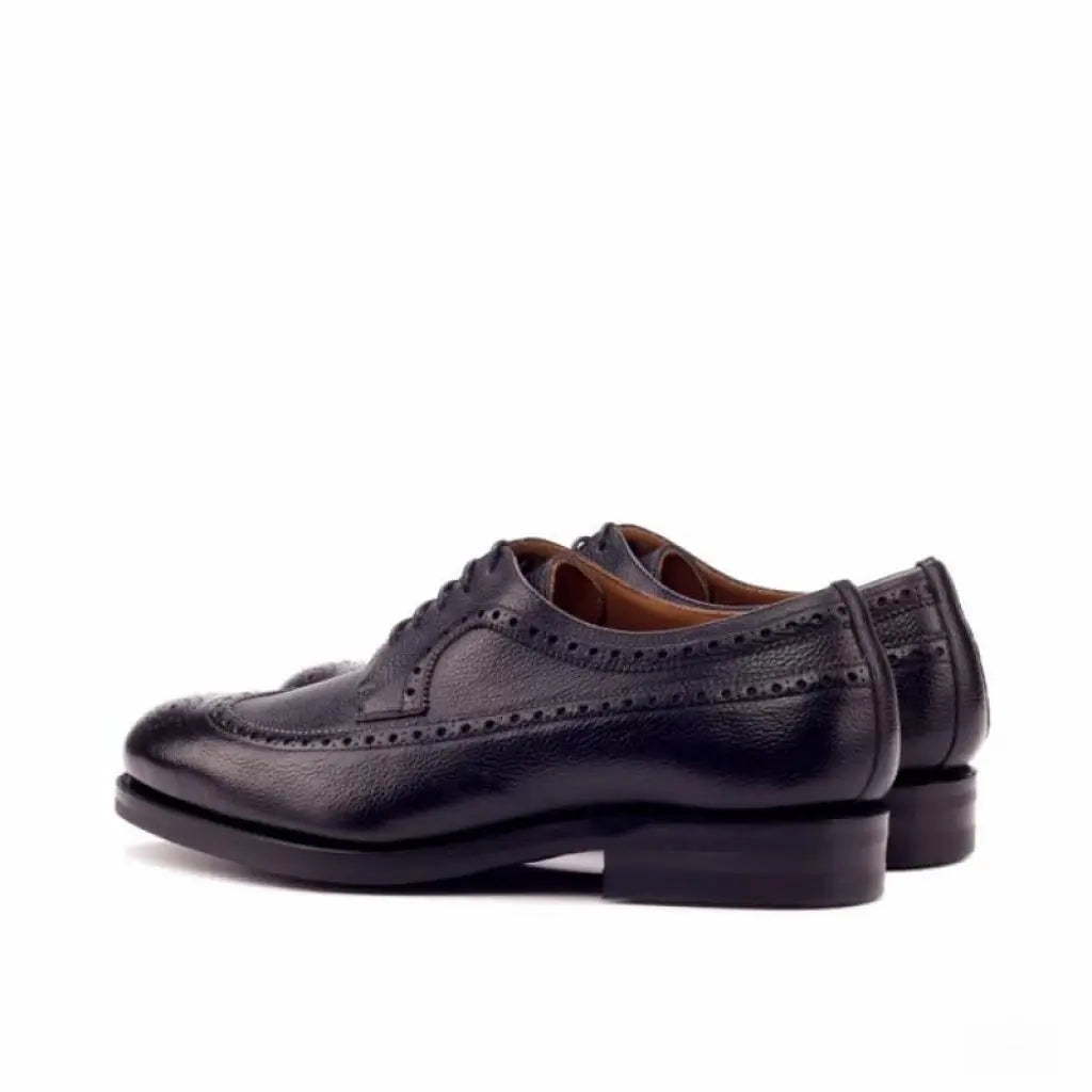 Long-Wing Blucher Black Crust  Brogue Shoe