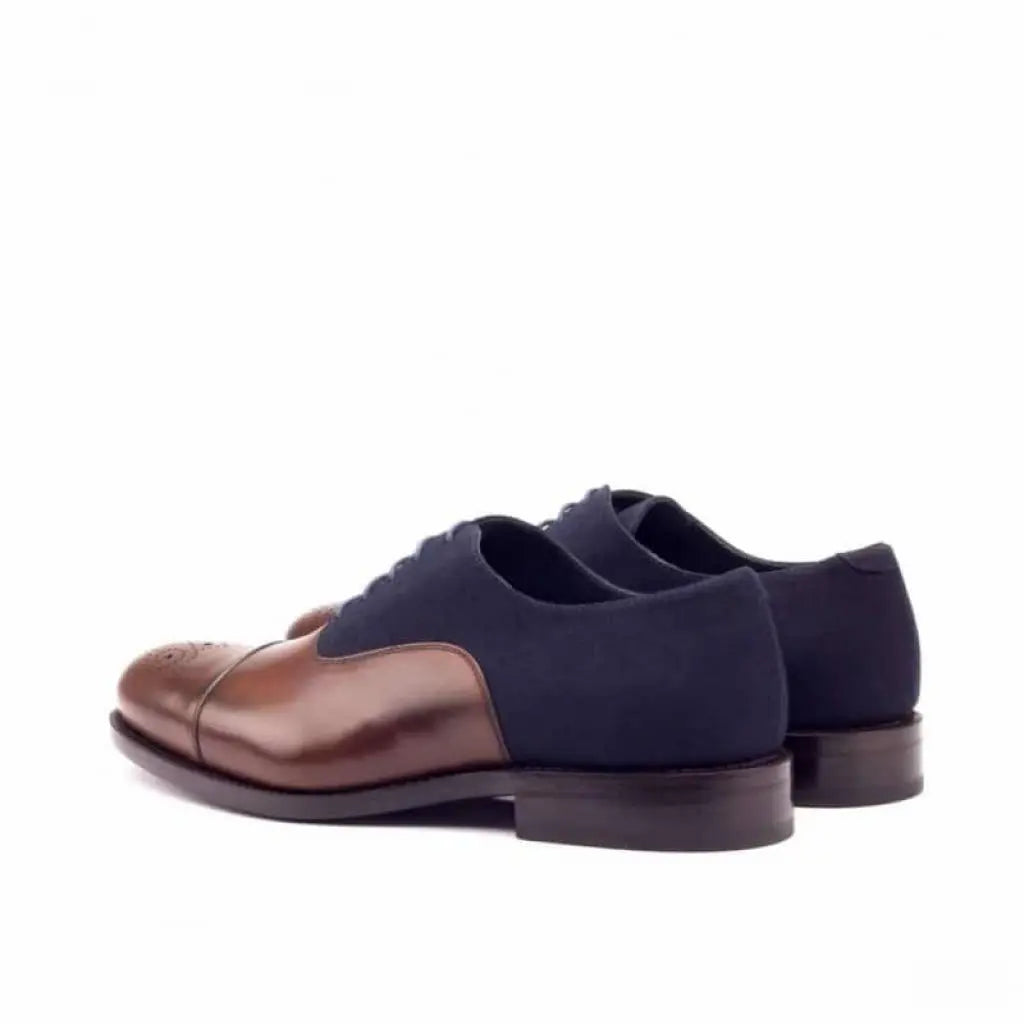 Classical Belmont Crust Navy Suede Leather Oxford Shoes