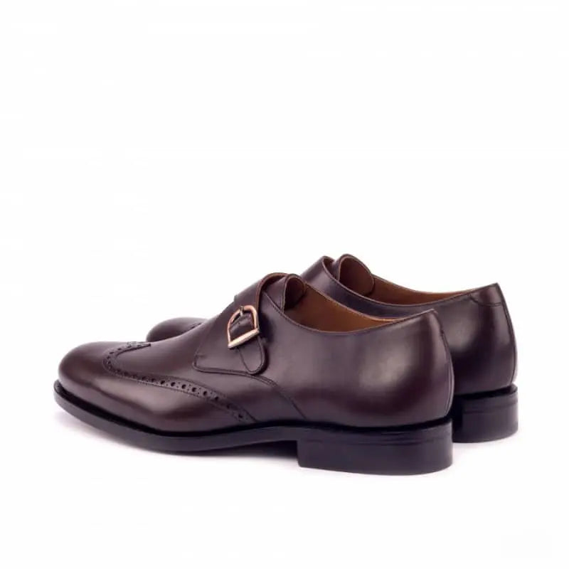 Sammy Dark Cuir Brogue Single Strap Monk