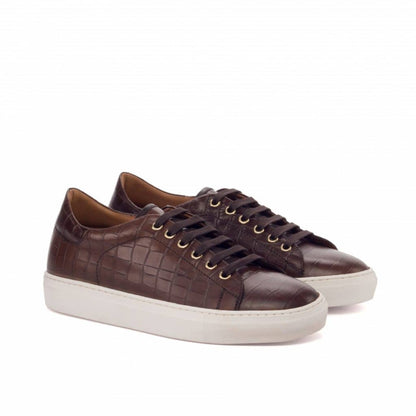 Demon Brown Croco Low Top Sneakers