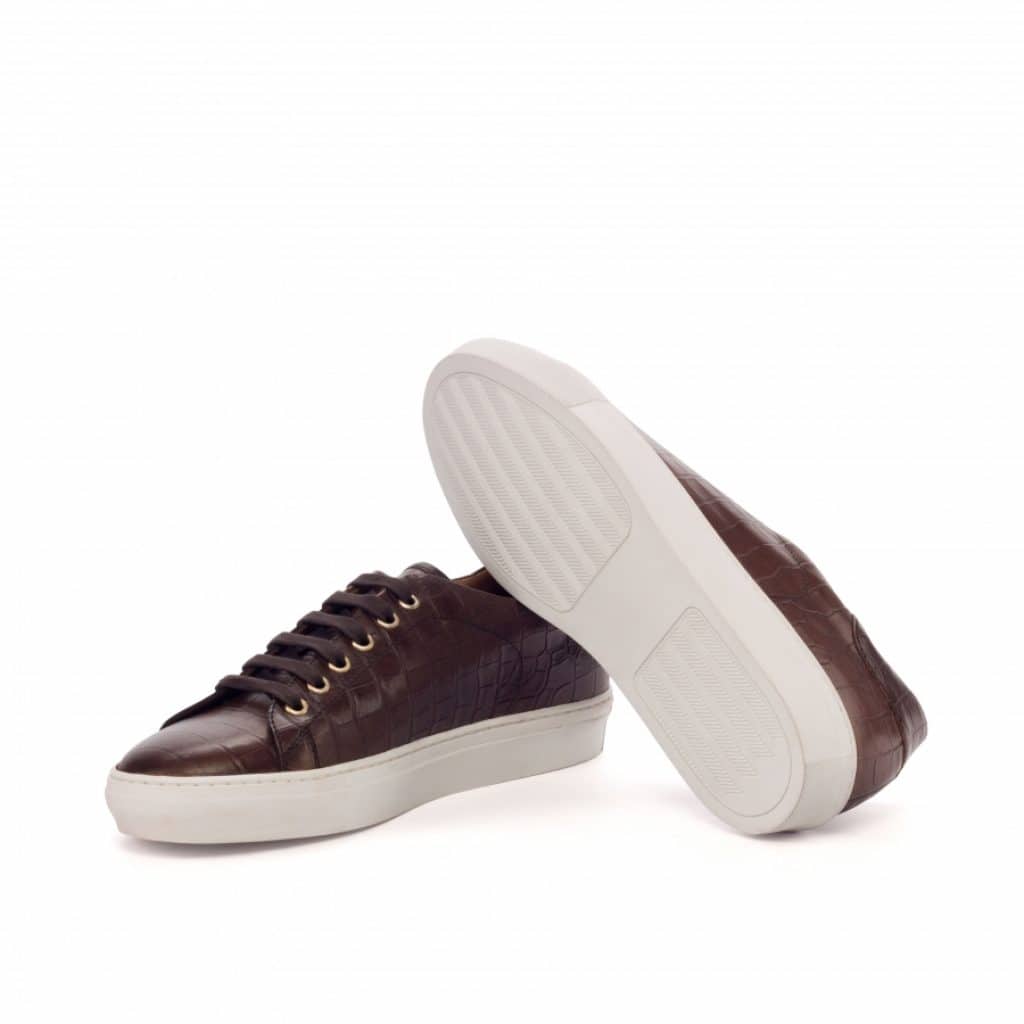 Demon Brown Croco Low Top Sneakers